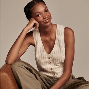 Lucky Brand hemp and cotton striped vest